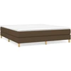 Image de vidaXL Lit boxspring avec matelas brun foncé 180x200 cm Tissu