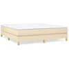 Image de vidaXL Lit boxspring avec matelas Crème 180x200 cm Tissu