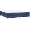 Image de vidaXL Lit boxspring avec matelas bleu 180x200 cm Tissu