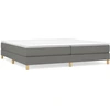 Image de vidaXL Lit boxspring avec matelas gris foncé 200x200 cm Tissu