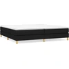 Image de vidaXL Lit boxspring avec matelas noir 200x200 cm tissu