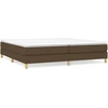 Image de vidaXL Lit boxspring avec matelas brun foncé 200x200 cm Tissu