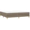 Image de vidaXL Lit boxspring avec matelas Taupe 200x200 cm Tissu