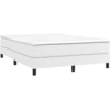 Image de vidaXL Lit boxspring avec matelas blanc 140x190 cm similicuir