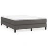 Image de vidaXL Lit boxspring avec matelas Gris 140x190 cm Similicuir