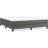 Image de vidaXL Lit boxspring avec matelas Gris 160x200 cm simili-cuir