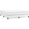 Image de vidaXL Lit boxspring avec matelas blanc 180x200 cm similicuir