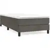 Image de vidaXL Lit boxspring avec matelas gris foncé 100x200 cm velours