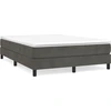 Image de vidaXL Lit boxspring avec matelas gris foncé 140x190 cm velours