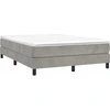 Image de vidaXL Lit boxspring avec matelas gris clair 140x200 cm velours