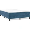 Image de vidaXL Lit boxspring avec matelas bleu foncé 140x200 cm velours
