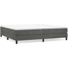 Image de vidaXL Lit boxspring avec matelas gris foncé 200x200 cm velours