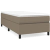Image de vidaXL Lit boxspring avec matelas Taupe 90x200 cm Tissu