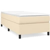 Image de vidaXL Lit boxspring avec matelas Crème 90x200 cm Tissu