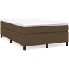 Image de vidaXL Lit boxspring avec matelas brun foncé 120x200 cm Tissu