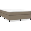 Image de vidaXL Lit boxspring avec matelas Taupe 140x190 cm Tissu