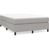 Image de vidaXL Lit boxspring avec matelas gris clair 140x200 cm Tissu