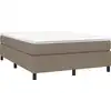 Image de vidaXL Lit boxspring avec matelas Taupe 140x200 cm Tissu
