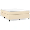 Image de vidaXL Lit boxspring avec matelas Crème 140x200 cm Tissu