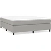 Image de vidaXL Lit boxspring avec matelas gris clair 160x200 cm Tissu