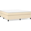 Image de vidaXL Lit boxspring avec matelas Crème 160x200 cm Tissu