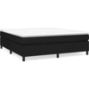 Image de vidaXL Lit boxspring avec matelas noir 180x200 cm Tissu