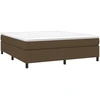 Image de vidaXL Lit boxspring avec matelas brun foncé 180x200 cm Tissu