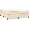 Image de vidaXL Lit boxspring avec matelas Crème 180x200 cm Tissu