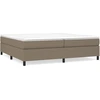 Image de vidaXL Lit boxspring avec matelas Taupe 200x200 cm Tissu