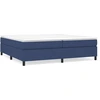 Image de vidaXL Lit boxspring avec matelas bleu 200x200 cm Tissu