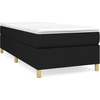 Image de vidaXL Lit boxspring avec matelas noir 90x190 cm Tissu