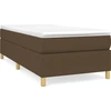 Image de vidaXL Lit boxspring avec matelas brun foncé 90x190 cm Tissu