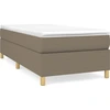 Image de vidaXL Lit boxspring avec matelas Taupe 90x190 cm Tissu