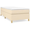 Image de vidaXL Lit boxspring avec matelas Crème 90x190 cm Tissu