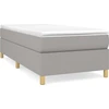 Image de vidaXL Lit boxspring avec matelas gris clair 90x200 cm Tissu