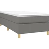 Image de vidaXL Lit boxspring avec matelas gris foncé 90x200 cm Tissu