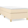 Image de vidaXL Lit boxspring avec matelas Crème 90x200 cm Tissu