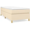 Image de vidaXL Lit boxspring avec matelas Crème 100x200 cm Tissu