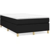 Image de vidaXL Lit boxspring avec matelas noir 120x200 cm Tissu