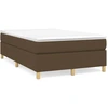 Image de vidaXL Lit boxspring avec matelas brun foncé 120x200 cm Tissu