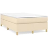 Image de vidaXL Lit Boxspring avec matelas Crème 120x200 cm Tissu