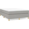 Image de vidaXL Lit boxspring avec matelas gris clair 140x190 cm Tissu