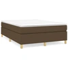 Image de vidaXL Lit boxspring avec matelas brun foncé 140x190 cm Tissu