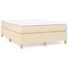 Image de vidaXL Lit boxspring avec matelas Crème 140x190 cm Tissu