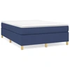 Image de vidaXL Lit boxspring avec matelas bleu 140x190 cm Tissu