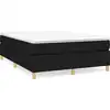 Image de vidaXL Lit boxspring avec matelas noir 140x200 cm Tissu