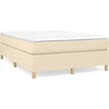 Image de vidaXL Lit boxspring avec matelas Crème 140x200 cm Tissu