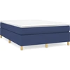 Image de vidaXL Lit boxspring avec matelas bleu 140x200 cm Tissu