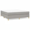 Image de vidaXL Lit boxspring avec matelas gris clair 160x200 cm Tissu