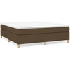 Image de vidaXL Lit boxspring avec matelas brun foncé 160x200 cm Tissu